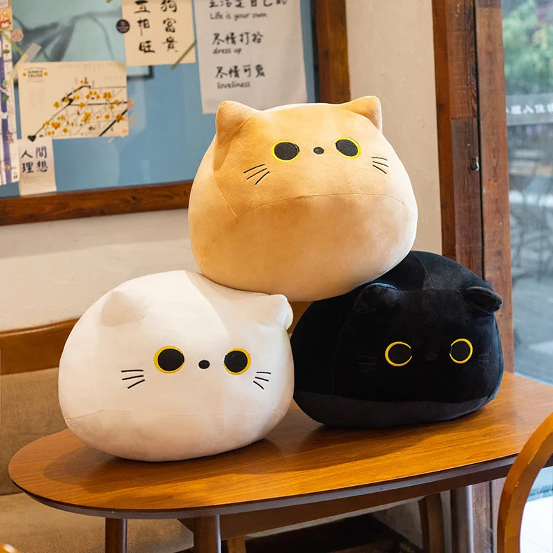 10/30CM Cute White Black Cat Plush Toys Soft Pillow Kawaii Kitten Cat Cartoon Stuffed Animals Cushion Decoration Pendant Gift