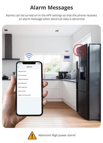 Zemismart 120A Zigbee WiFi 3 Phase Energy Meter Smart Din-rail Power Monitor Withdrawable Split-core CTs Works with Tuya App