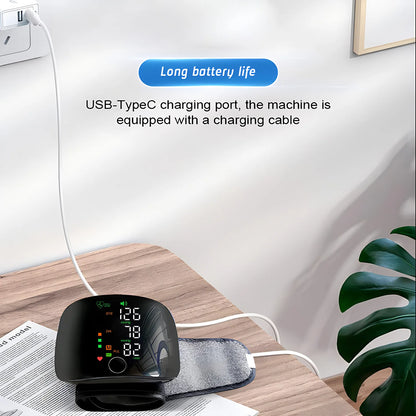Digital Touch LCD Screen Chargeable Voice Wrist Blood Pressure Monitor Digital Automatic BP Tonometer Heart Rate Sphygmomanomete