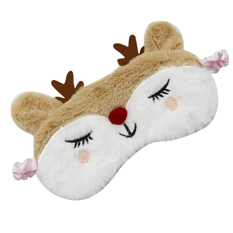 Cute Sleep Mask Eye Sort Bandage Plush Blindfold Cover Sleeping Dream For Girl Women Night Animal Eyepatch Nap Relax Health Care