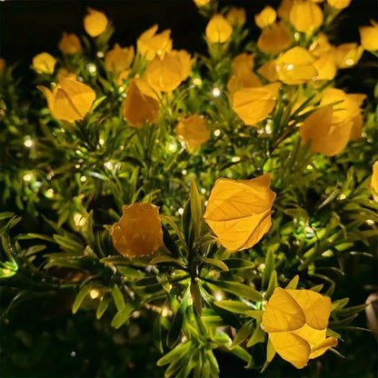 1pc Solar gardenia lamp, outdoor solar garden lamp, with warm white artificial flower lamp suitable for garden lawn decoration