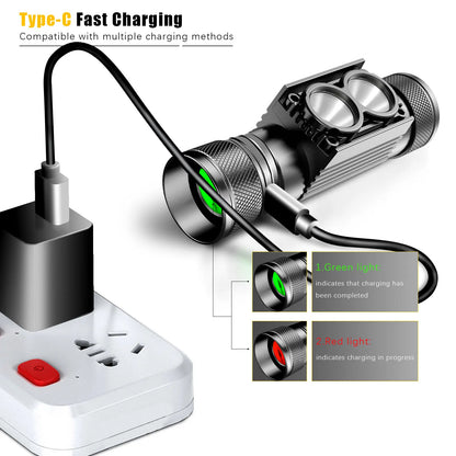 SOLOLANDOR LED Mini Headlamp High Power White Red Headlight 18650 Rechargeable USB Type-C Torch Camping Hunting Flashlight Lamp