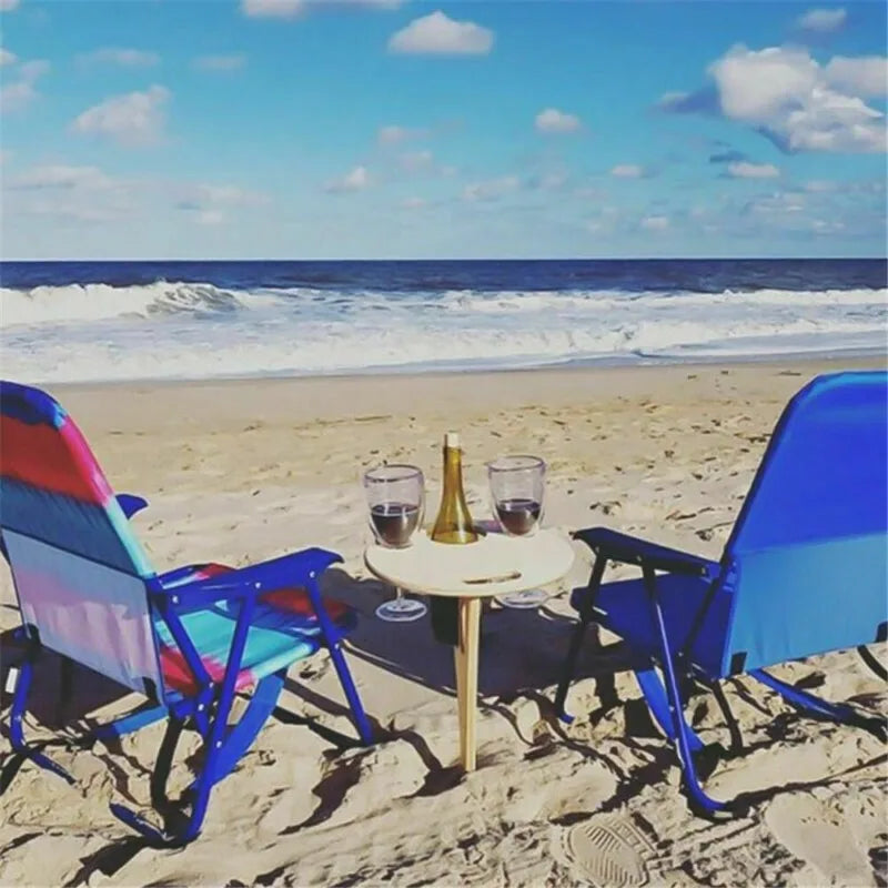 Outdoor Wine Table Portable Picnic Table Wine Glass Rack Collapsible Table