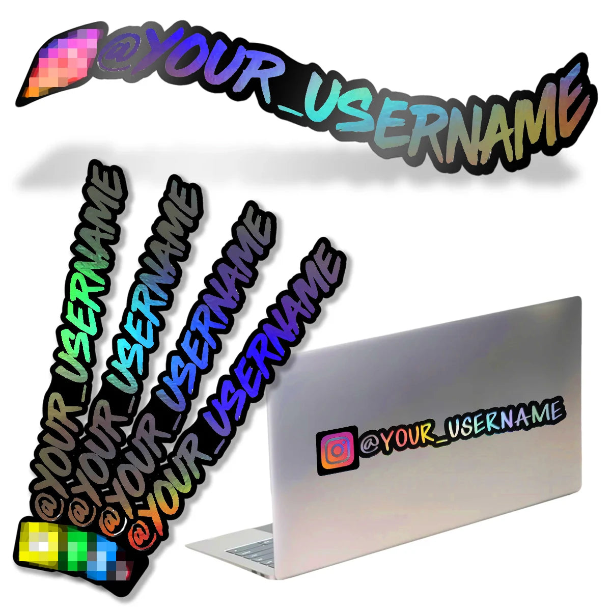 Vinyl Stickers DIY with Custom Usernames, Instagram, TikTok, YouTube, Facebook Stickers for Car, Motorcycle (Default Icon 1)