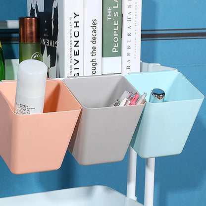 Plastic Hanging Storage Buckets For Trolley Portable Bedside Hanging Basket Household Back-mounted Kitchen Hanging Basket