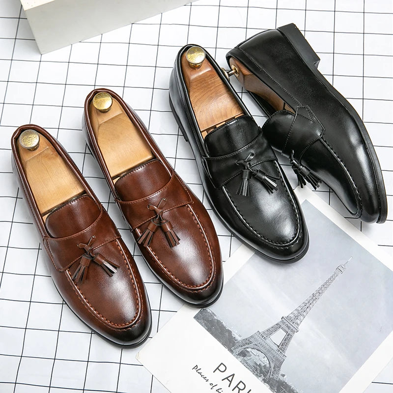 Trend Formal Shoes Men Classic Leather Loafers For Men High Quality Casual Business Leather Shoes Tassel Men's Dress Shoes