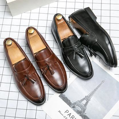 Trend Formal Shoes Men Classic Leather Loafers For Men High Quality Casual Business Leather Shoes Tassel Men's Dress Shoes