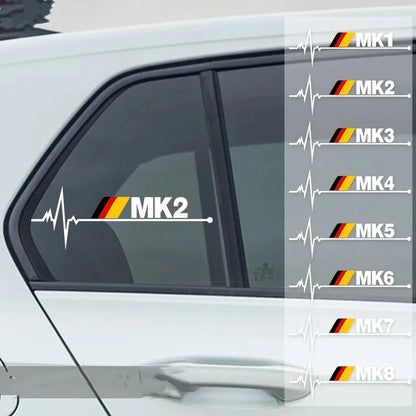 1 Pcs Reflective Body Vinyl German Flag Style Car Window Stickers, For Volkswagen VW, Golf MK1 MK2 MK3 MK4 MK5 MK6 MK7 MK8  Pers