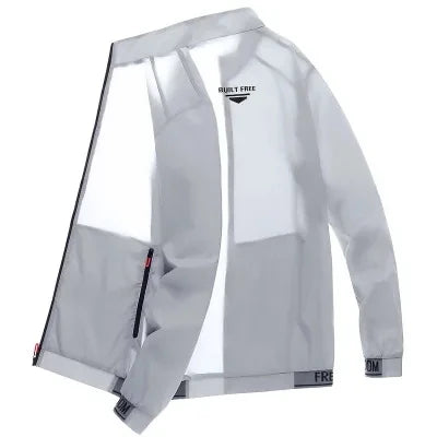 White UPF50+ Sunscreen Jacket Men Outdoor Sun Protection Clothing Fishing Hunting Clothes Summer Quick Dry Windbreaker Skin Coat