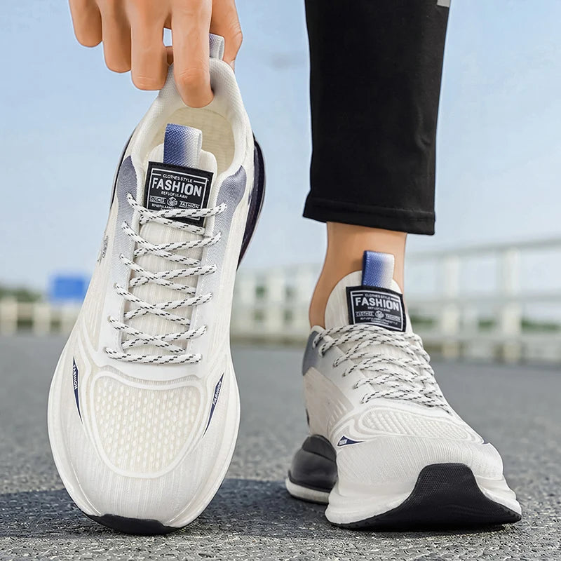 Men's breathable casual sneakers four seasons new soft sole non-slip lightweight racing outdoor running shoes speed sports shoes