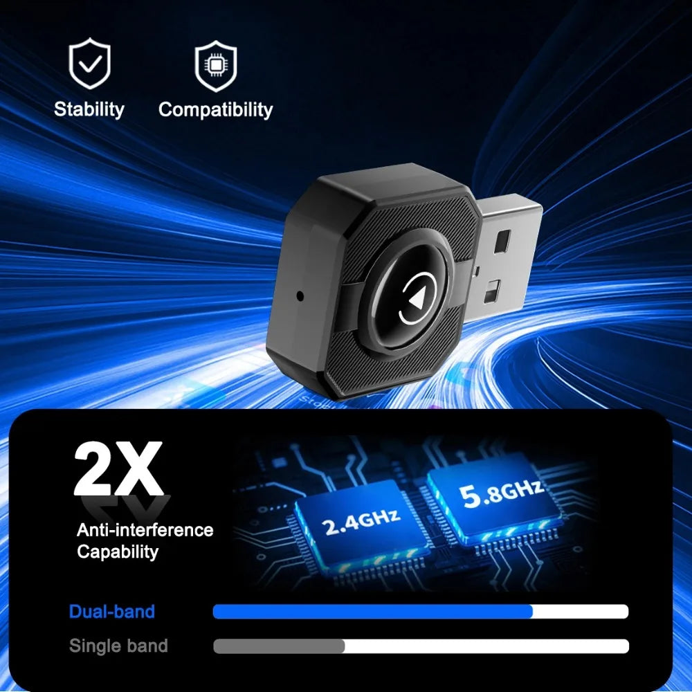 Wireless CarPlay Box 2 in 1 Mini AI Box for Car Plug and Play Adapter for iPhone Android Auto Smart Multimedia Easy Install