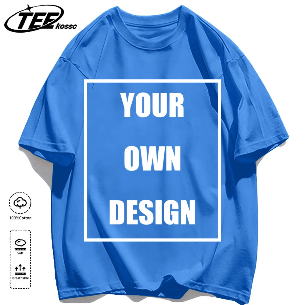 Men's Personalized T-shirt 100%Cotton Tee Custom Shirt Make Your Design Logo Text Men Women Design Your Gift Couple Tshirt