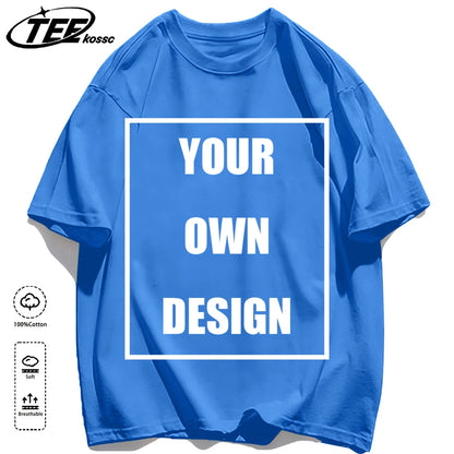 Men's Personalized T-shirt 100%Cotton Tee Custom Shirt Make Your Design Logo Text Men Women Design Your Gift Couple Tshirt
