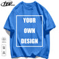 Men's Personalized T-shirt 100%Cotton Tee Custom Shirt Make Your Design Logo Text Men Women Design Your Gift Couple Tshirt