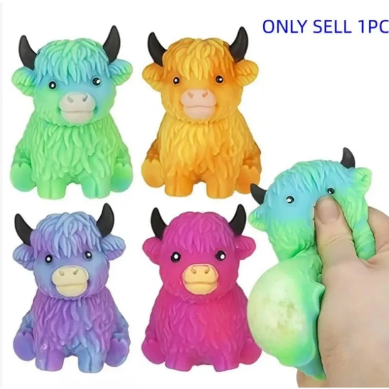 Highland Cow Sensory Toy For Slow Rising Squeeze Sensory Toys Highland Cow Stress Balls Gift Anxiety Relief Fidget Party Favor
