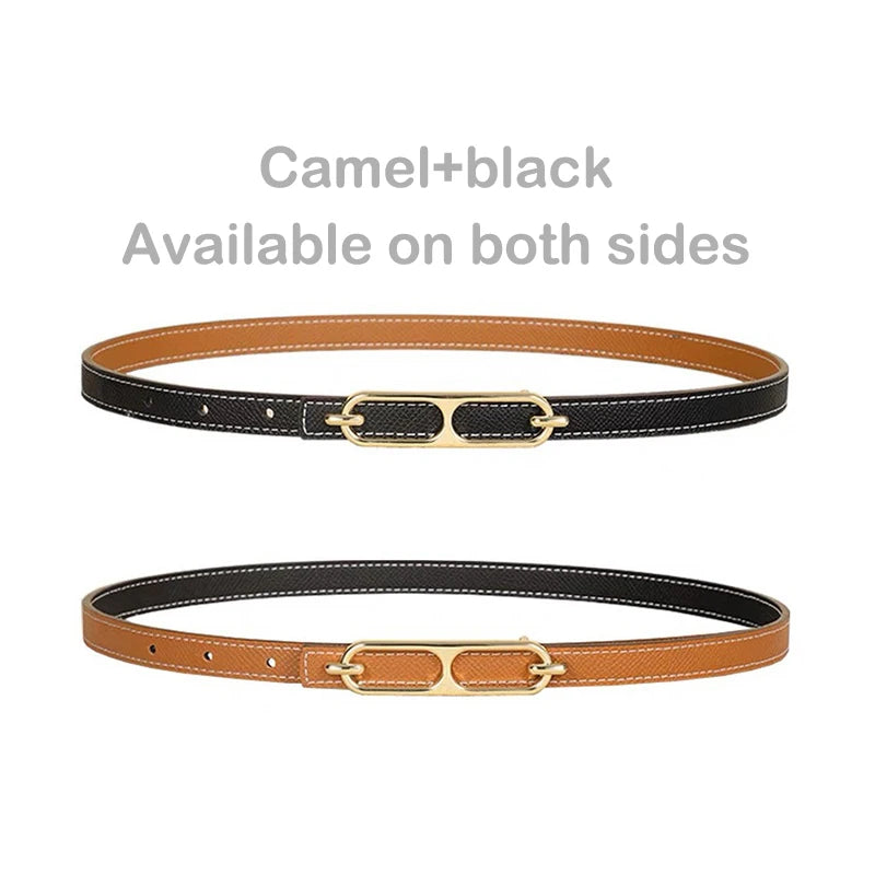 Casual Basic Porous Adjustable Double Sided Use Thin Belts For Women