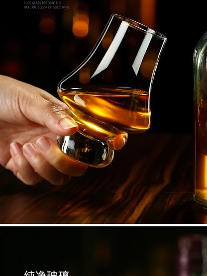 Crystal Whiskey Glass Handmade Tulip Design Big Belly Cognac Tasting Cup For Scotch Bourbon Barware Home Bar Gift Set