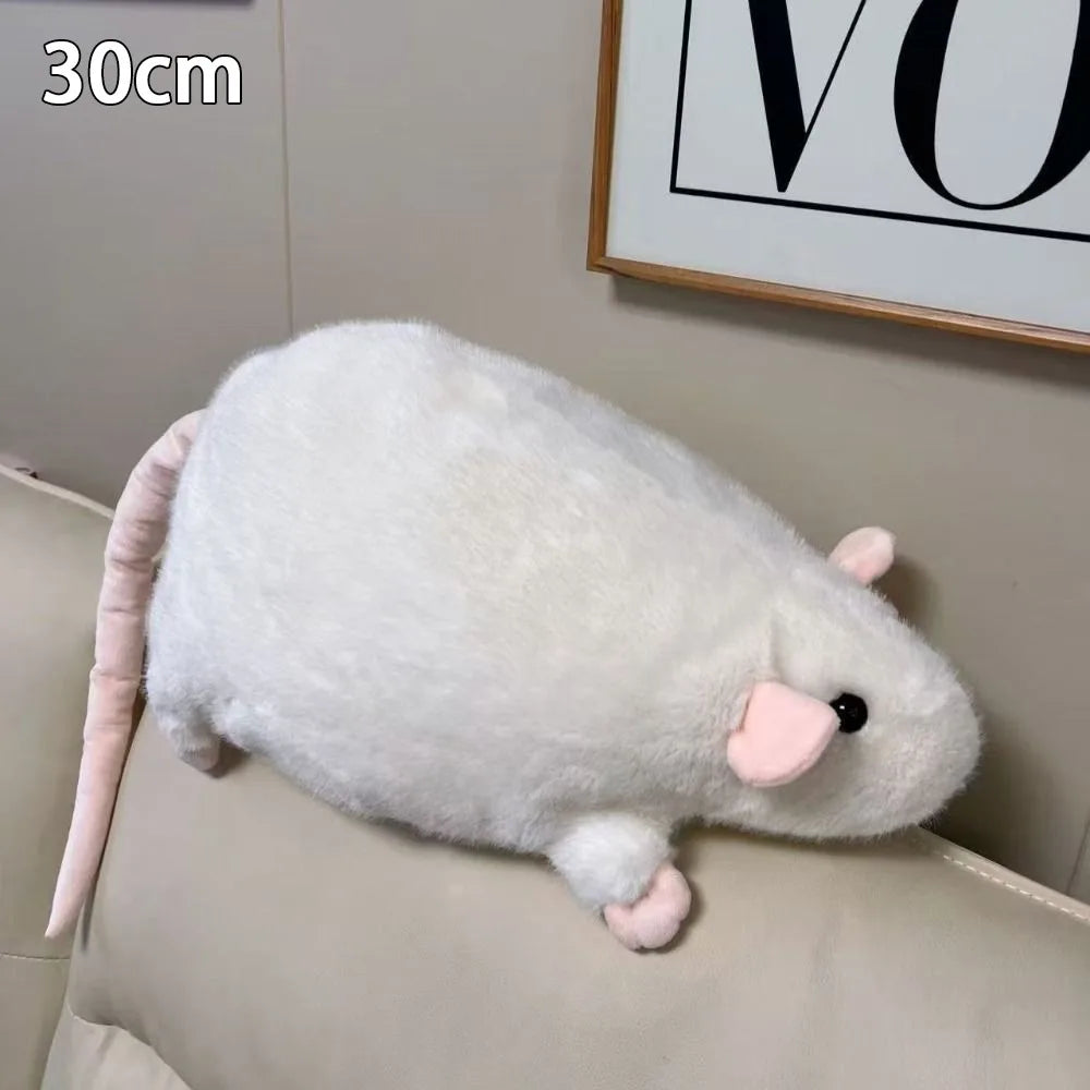 Cute 30/45/90cm Mouse Doll Cartoon Plush Flower Branch Rat Doll Soft Oversized Animal Figure Kids Gift Birthday