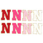 8pcs Sweet 26 Letters Towel Embroidery Patch Pink A-Z Self-adhesive Sticker Decoration For DIY Apparel Bag Crafts Accessories