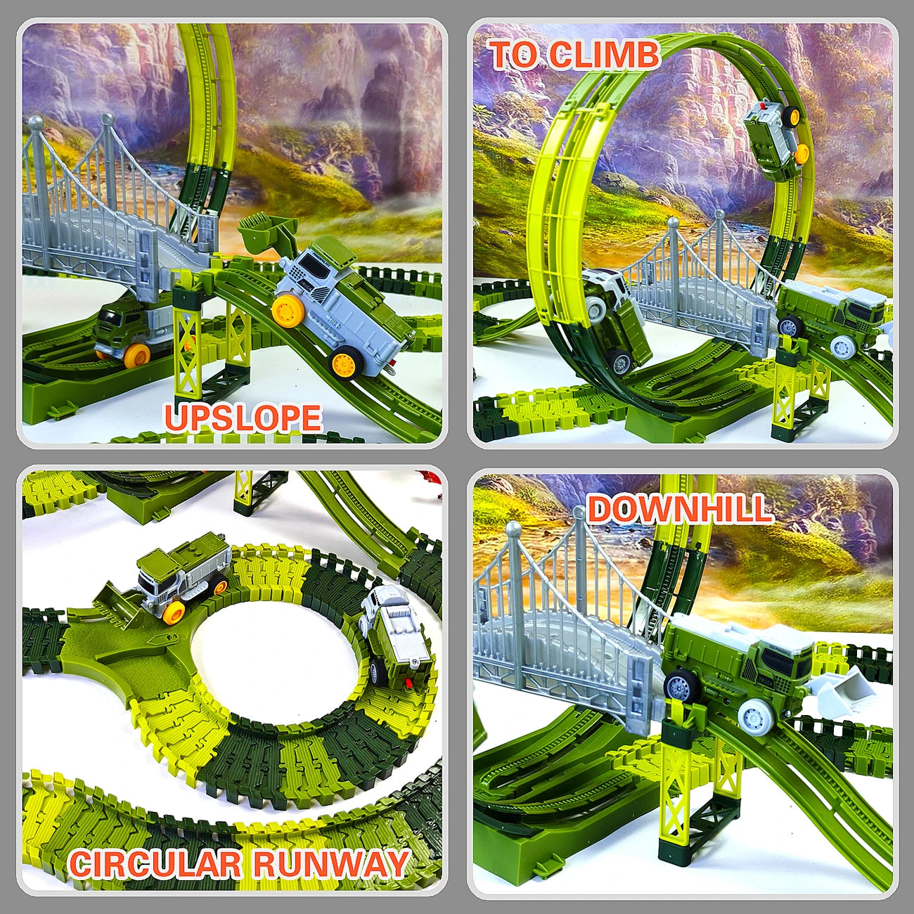 Electric Dinosaur Racing Car Track Set Magic Climbing Flexible Rail Car Educational Puzzle Toy for Kids
