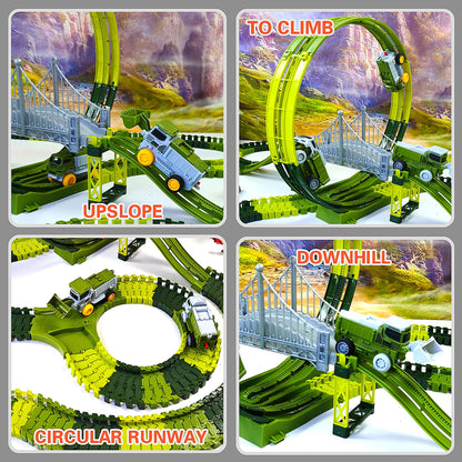 Electric Dinosaur Racing Car Track Set Magic Climbing Flexible Rail Car Educational Puzzle Toy for Kids