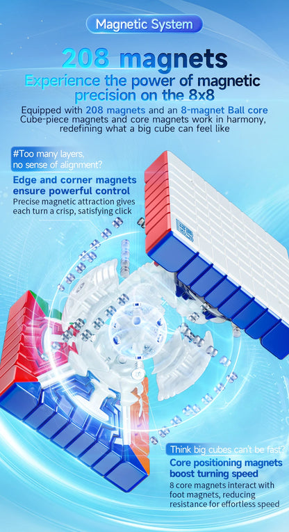MOYU Speedcube Meilong Magic Cube Stickerless 4x4 5x5 6x6 7x7 8x8  Speed Puzzle Cubes Toys Gift