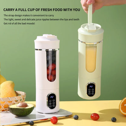 New 530ml Portable Juicer Wireless USB Charging Crushed Ice Electric Juicing 12 Blade 4 Gears 7.4V Mini Fresh Juice Blender