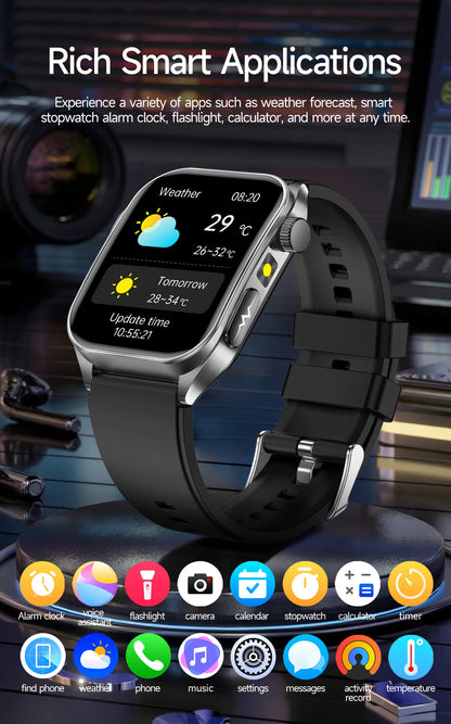 GUHUAVMI New Laser Therapy ECG+PPG Smart Watch Health Monitor Blood Lipids Uric Acid Heart Rate Tracking Monitoring Smartwatches