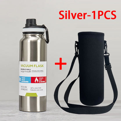 600/800/1000ML Sport Vacuum Flask Stainless Steel Thermal Water Bottle Car Insulated Cup Keeps Cold and Heat Travel Thermal Mug