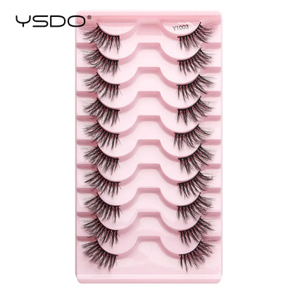 Lashes 3/10 Pairs Half Lashes Cat Eye Natural Long Lashes 3D Mink Eyelashes Full Strip Lashes Makeup Extension Tools