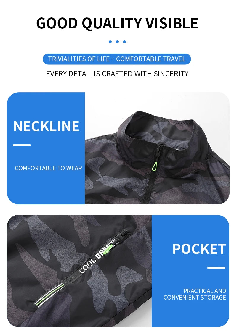 Summer Air-Conditioning Workwear with Fan Cooling, Outdoor Temperature-Reducing Breathable Vest with 4 Fans and Super Large Airf