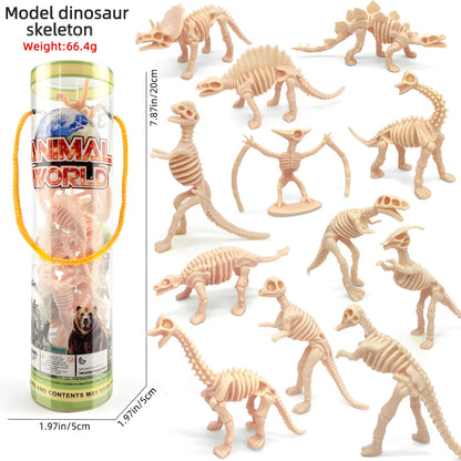 12pcs/set Dinosaur skeleton model Toys Fossil Skeleton Simulation Model Set Mini Action Figure for Children Birthday Gifts