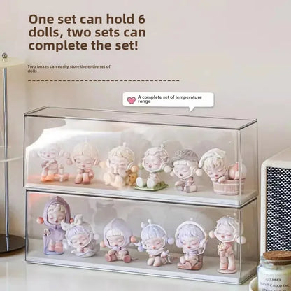 Acrylic Action Figure Display Case Transparent Doll Storage Box Toy Organizer Rack for Collectible Showcase Cabinet