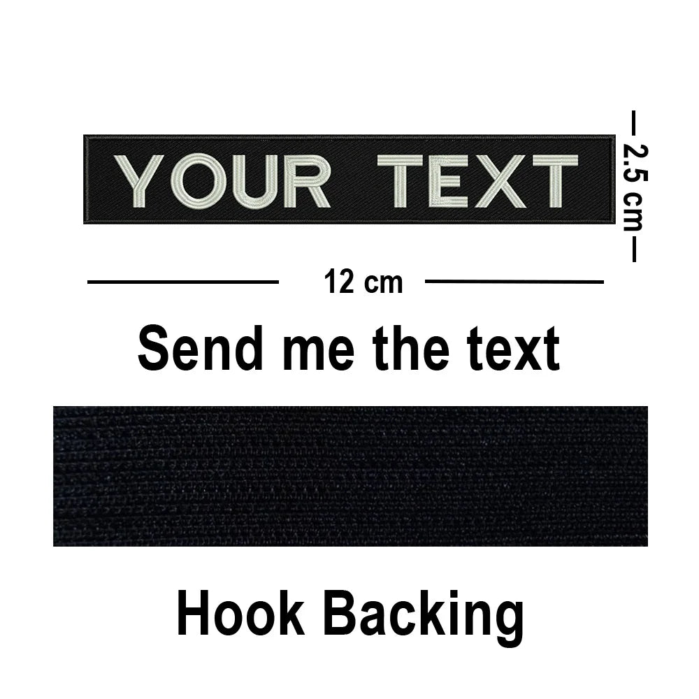 Custom Big Size Patches Personalized Name Embroidered Patch Stripes Badge Emblems Iron On Or Hook Loop Applique For Clothes