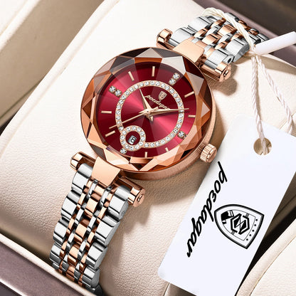 POEDAGAR High Quality Exquisite Wristwatch For Woman Waterproof Stainless Steel Date Quartz Ladies Watch Elegant Women's Watches