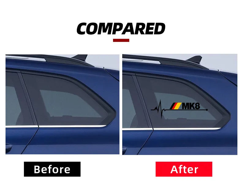 1 Pcs Reflective Body Vinyl German Flag Style Car Window Stickers, For Volkswagen VW, Golf MK1 MK2 MK3 MK4 MK5 MK6 MK7 MK8  Pers