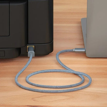 USB C To USB B 2.0 Printer Cable Braided Printer Scanner for Epson HP Canon Brother MacBook Pro Samsung MIDI Controlle Cable