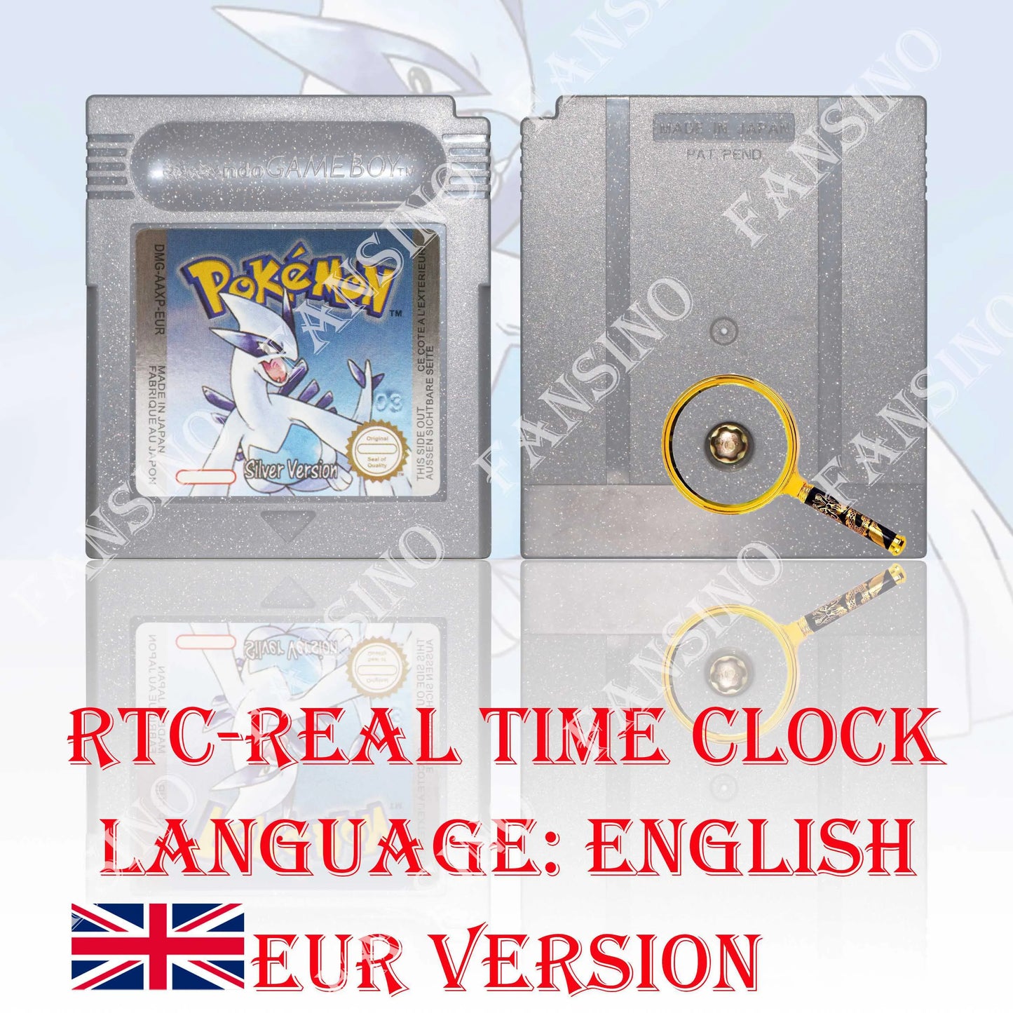 GB/GBC Real Time Clock Pokemon Crystal/Gold/Silver Version Video Game Cartridge with Battery USA/NOE/FRA/ESP/ITA Version