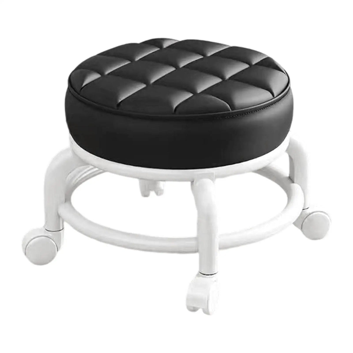 360° Rotating Low Roller Seat Stool Kids Women Heavy Duty Pulley Wheels Stool for Living Room Barber Shop Garage Home Salons
