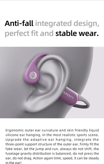 Słuchawki SOUNDIVY RS1 z przewodnictwem kostnym Bluetooth bezprzewodowe 32 GB pamięci Wodoodporne IPX8 Słuchawki sportowe do pływania i biegania