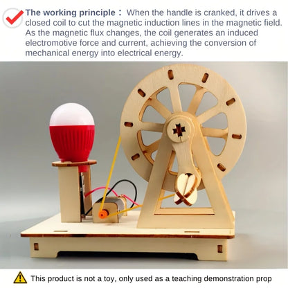 STEAM Experiment Kit Wooden DIY Toy Building Kit Hand‑Assembled Physical Science Model Science Lesson Aid For Kids 6‑14 Years