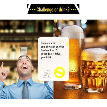 Drink Till You Drop Party Board Game Cards – Fun Social Drinking Game for Family Gatherings, Friend Gatherings & Team Building