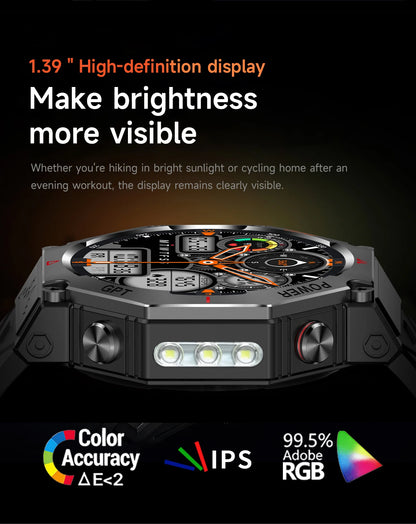 T-Rex 3 Ultra Military Grade GPS Smart Watch 10ATM Waterproof Compass Altimeter Barometric AMOLED Men HD Call Sports Smartwatch