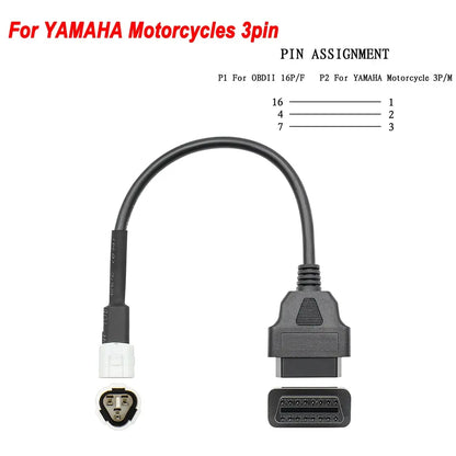 ELM327 V1.5 for Yamaha for Honda EFI Motorcycle Diagnostic Tool 3+4pin & 6pin to 16PIN OBD2 Cable Scanner Fault DiagnosisTool