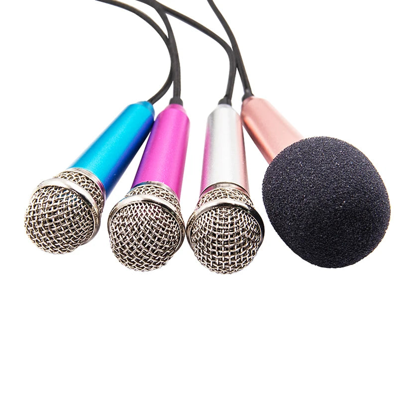New 3.5mm Portable Stereo Studio Mic KTV Karaoke Mini Microphone For Smart Phone Laptop PC Desktop Handheld Audio Microphone