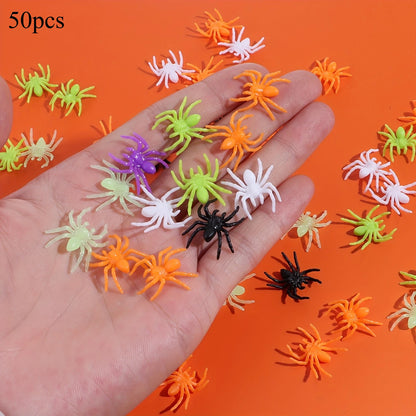 100pcs/50pcs Plastic Halloween Spider Decorations Perfect for Creating A Haunting Atmosphere Christmas and Halloween Decorations