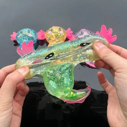 Colorful Salamander Maltose Fidgets Toys Squishy Malt Sugar Stretchy Axolotl Fun Squeeze Birthday Supplies Anti-Anxiety Gift   4