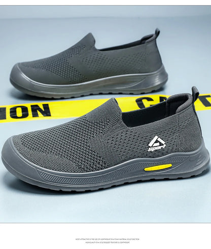 Men's Breathable Mesh Canvas Slip-On Shoes Anti-Odor Lightweight Soft Sole Casual Loafers Male Sneakers Summer cotton shoes