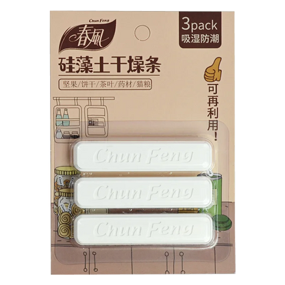 3Pcs/Set Unique Drying Strip Diatomaceous Earth Food Drying Strip Wide Application Safe No Odor Kitchen Moisture Repellent