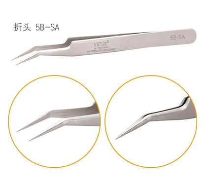 100% brand Stainless Steel anti-static eyelash tweezers superhard Eyelash Extension tool Best Quality Tweezer